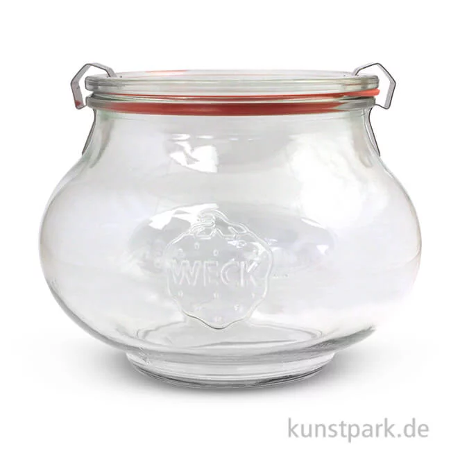 Artikelbild 1 des Artikels “Weckglas bauchig mit Glasdeckel Dichtung und Klammern - 1062 ml “