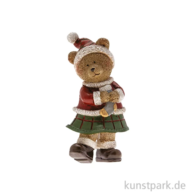 Artikelbild 1 des Artikels “Weihnachtsbär mit Strumpf, Keramik, Grün-Rot, 6,5 x 5,5 x 14 cm “