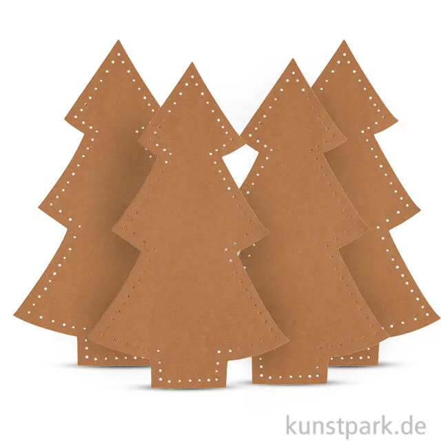 Artikelbild 1 des Artikels “Weihnachtsbaum aus Lederpapier, 18 cm, 4 Stück “