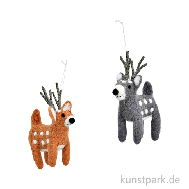 Artikelbild 1 des Artikels “Weihnachtshänger Hirsch aus Filz, Grau / Braun, Sortiert, 7 x 7 x 3 cm “