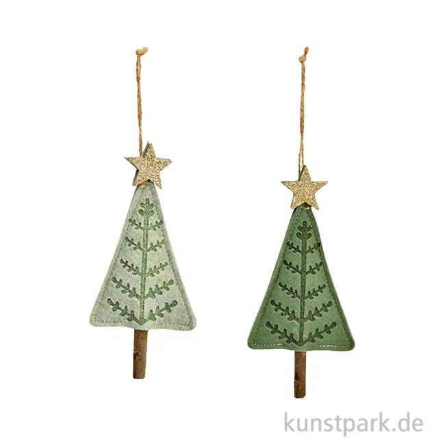 Artikelbild 1 des Artikels “Weihnachtshänger Tannenbaum aus Filz, Grün, Sortiert, 8 x 14 x 2 cm “