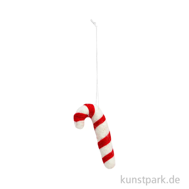 Artikelbild 1 des Artikels “Weihnachtshänger Zuckerstange aus Filz, Rot / Weiß, 3 x 7 x 1 cm “