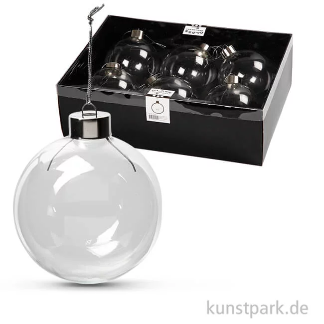 Artikelbild 1 des Artikels “Weihnachtskugel aus Glas, Durchmesser 7,9 cm, 6 Stück “