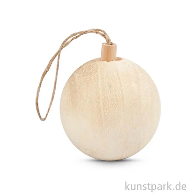 Artikelbild 1 des Artikels “Weihnachtskugel aus hellem Holz mit Aufhänger “