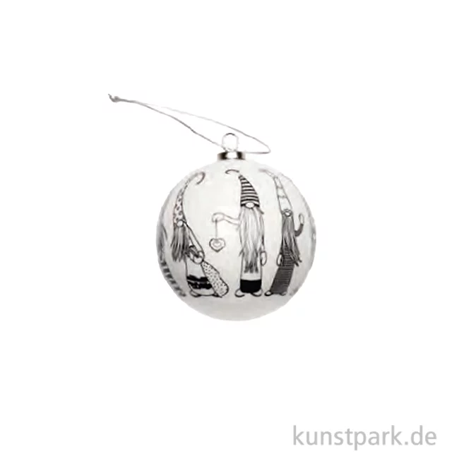 Artikelbild 1 des Artikels “Weihnachtskugel Weiß mit Wichtel, 7,5 cm “