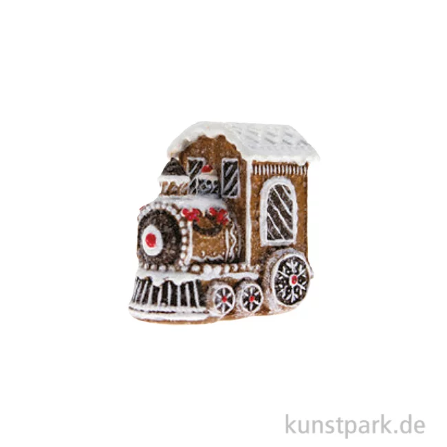 Artikelbild 1 des Artikels “Weihnachtszug, Keramik, Lebkuchen, Braun-Weiß, 5 x 3,2 x 4,7 cm “