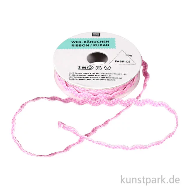 Artikelbild 1 des Artikels “Wellen Band - Bestickt, Rosa, 2 m “
