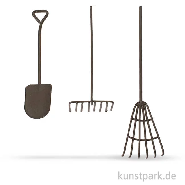 Artikelbild 1 des Artikels “Miniatur Werkzeug-Set aus Metall - Rost, 12 cm, 3-teilig “
