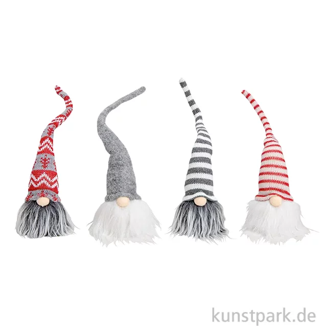 Artikelbild 1 des Artikels “Wichtel aus Textil, Grau / Rot / Weiß, Sortiert, 6 x 36 x 6 cm “