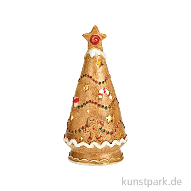 Artikelbild 1 des Artikels “Windlicht Tannenbaum aus Porzellan, Braun, 8 x 16 x 8 cm “