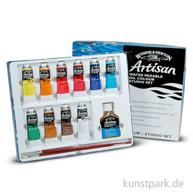 Artikelbild 1 des Artikels “Winsor & Newton ARTISAN Ölfarben Studio Set mit 10 x 37 ml und Zubehör “
