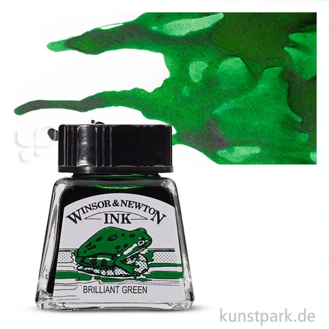 Artikelbild 1 des Artikels “Winsor & Newton Drawing Ink, 14 ml Einzelfarbe | Brillantgrün“