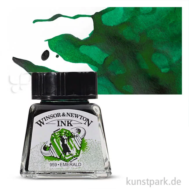Artikelbild 1 des Artikels “Winsor & Newton Drawing Ink, 14 ml Einzelfarbe | Smaragd“