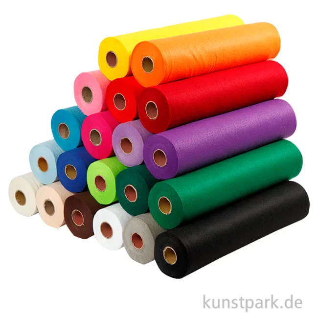 Artikelbild 1 des Artikels “XXL Set - Bastelfilz aus 100% Polyester - 20 Farben, 45 x 500 cm, 1,5 mm “