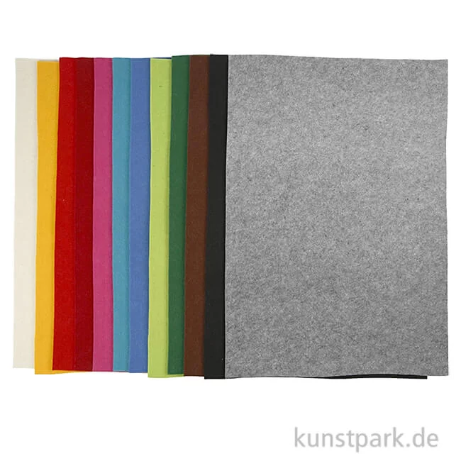 Artikelbild 1 des Artikels “XXL Set - Bastelfilz aus 100% Polyester, 42 x 60 cm, 3 mm, 12 Stück “
