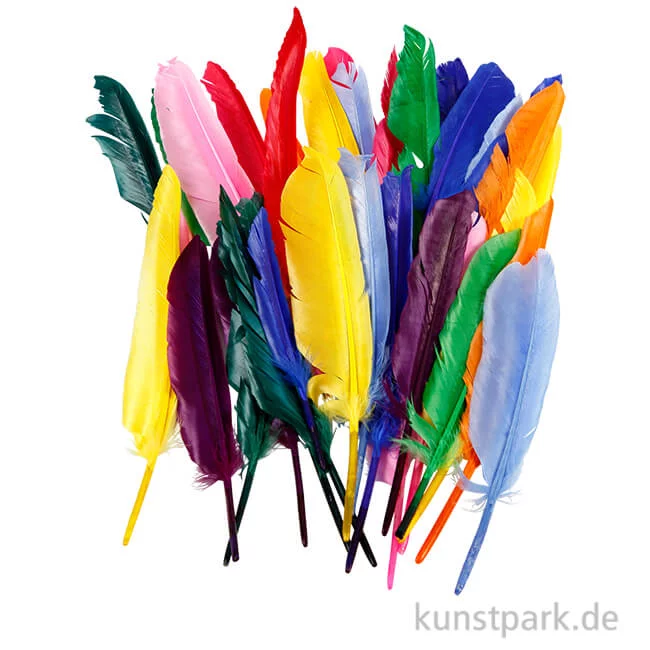 Artikelbild 1 des Artikels “XXL Set - Federn zum Basteln, Bunt, 17-20 cm, 250 Stück “
