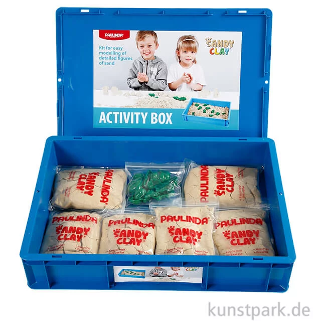 Artikelbild 1 des Artikels “XXL Set - Sandy Clay, 6 kg Spielsand mit 10 Förmchen in Kunststoffbox “