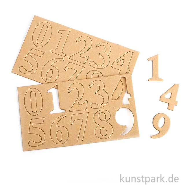 Artikelbild 1 des Artikels “Zahlen aus Pappe, 2 x 10 Nummern, Höhe 40 mm “