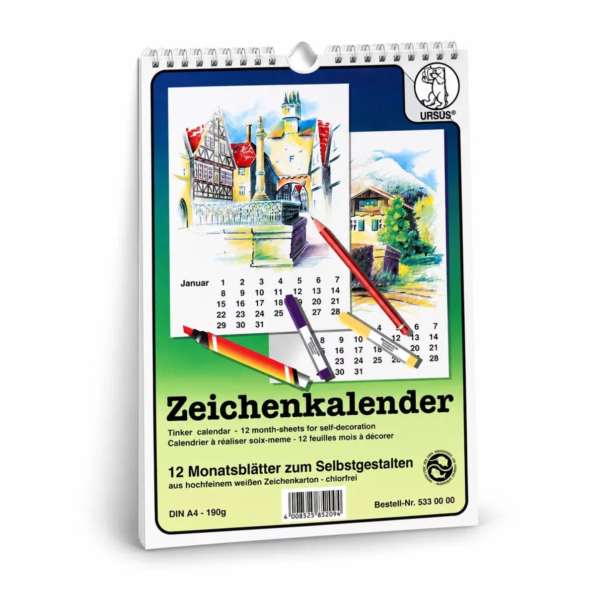Artikelbild 1 des Artikels “Zeichenkalender - Weiß, DIN A4 “