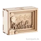 Artikelbild 1 des Artikels “3D Geschenkbox - Birthday, 11,5x8,5x5 cm, Holz-Bausatz mit 13 Teilen “
