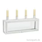 Artikelbild 1 des Artikels “Advent Kerzenhalter Box aus Metall / Glas, Weiß, 38 x 17 x 8 cm “