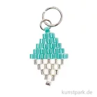 Artikelbild 1 des Artikels “Anhänger Brick-Stitch - Raute, Grün-Silber “