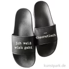 Artikelbild 1 des Artikels “Badelatschen, Schwarz, Bedruckt, Design, Ich weiß wie's geht “