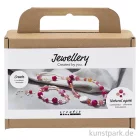 Artikelbild 1 des Artikels “Bastelset Schmuck, Achat Perlenkette + Armband, Pink “