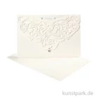 Artikelbild 1 des Artikels “Doppelkarte mit feinem Ausschnitt & Umschlag, 12 x 17,7 cm, 5 Stück - creme “