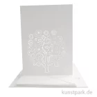 Artikelbild 1 des Artikels “Doppelkarten + Kuverts, 5er Set, Gelasert, Lebensbaum, Weiß “