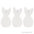 Artikelbild 1 des Artikels “Flache Hasefigur aus weißer Keramik, Größe 7,2 x 3,6 cm, 3 Stück “