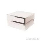 Artikelbild 1 des Artikels “Geschenkschachtel Eckig - Weiß & Silber 10 x 10 x 6 cm“