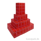 Artikelbild 1 des Artikels “Geschenkschachtel Set - Raster, Rot, 4 Stück “