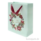 Artikelbild 1 des Artikels “Geschenktüte - Weihnachtskranz, Bordeaux-Grün, 26 x 32 x 12 cm “