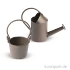 Artikelbild 1 des Artikels “Mini Gießkanne und Eimer aus Metall - Rost, 5 cm “
