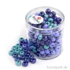 Artikelbild 1 des Artikels “Glas-Großlochradl Blau-Türkis Mix, opak, 55 g Dose | 6 mm“