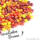 Artikelbild 1 des Artikels “Glas-Großlochradl Rot-Gelb Mix, opak, 55 g “