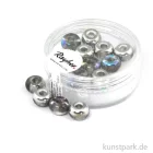 Artikelbild 1 des Artikels “Glas-Großlochradl transparent metallic - 9 mm - 14 Stück Dose | Silber Irisierend“