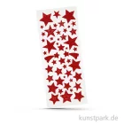 Artikelbild 1 des Artikels “Glitzer-Sticker Sterne, 2 Blatt mit verschiedenen Motiven Rot“