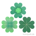 Artikelbild 1 des Artikels “Glücksklee aus Papier mit Hot Foil, 100 x 100 mm, 60 Stück “