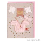 Artikelbild 1 des Artikels “Good old friends - Baby Strickkarte, Hurra ein Mädchen “