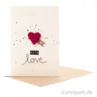 Artikelbild 1 des Artikels “Good old friends - PompPomkarte, Rotes Herz, With love “