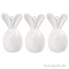 Artikelbild 1 des Artikels “Hase aus weißer Keramik zum Hängen, Größe 6,7 x 3,6 cm, 3 Stück “