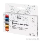 Artikelbild 1 des Artikels “KREUL Glass & Porcelain Pen Metallic medium Set mit 5 Stiften “