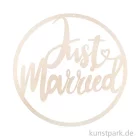 Artikelbild 1 des Artikels “Holzkranz zum Hängen - Just married, Hochzeitsdeko, Durchmesser 30 cm “