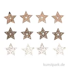 Artikelbild 1 des Artikels “Holz-Streuteile Sterne mit Glitzer und Klebepunkt, 3,5cm, 12 Stück “