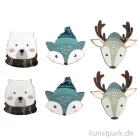 Artikelbild 1 des Artikels “Holz Streuteile Wintertiere mit Klebepunkt, 3,8 - 5 cm, 6 Stück “