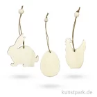 Artikelbild 1 des Artikels “Holzornament Ostern zum Hängen, Größe 6 cm, 9 Stück sortiert “