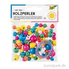 Artikelbild 1 des Artikels “Holzperlen rund, 84 Stück - farbig sortiert “