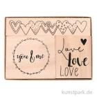 Artikelbild 1 des Artikels “Holzstempelset - Liebe, 3,2x3,8 cm - 8,1x1,6 cm, 3 Stück “